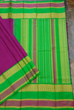 Aubergine/Green Kanjeevaram Silk Saree-Silk Saree-House of Taamara-House of Taamara
