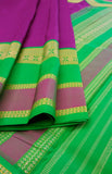 Aubergine/Green Kanjeevaram Silk Saree-Silk Saree-House of Taamara-House of Taamara