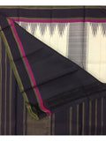 Beige/Black Kanjeevaram Silk Saree-Silk Saree-House of Taamara-House of Taamara