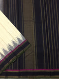 Beige/Black Kanjeevaram Silk Saree-Silk Saree-House of Taamara-House of Taamara