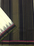Beige/Black Kanjeevaram Silk Saree-Silk Saree-House of Taamara-House of Taamara