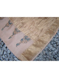 Beige/Maroon/Blue Kalamkari Benares Silk Saree-Saree-House of Taamara-House of Taamara