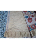 Beige/Maroon/Blue Kalamkari Benares Silk Saree-Saree-House of Taamara-House of Taamara