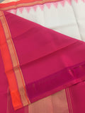 Beige/Orange/Pink Kanjeevaram Silk Saree-Silk Saree-House of Taamara-House of Taamara