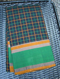 Black Checks Kanchi Cotton Saree-Saree-House of Taamara-House of Taamara
