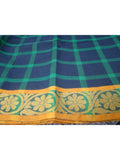 Black Checks Kanchi Cotton Saree-Saree-House of Taamara-House of Taamara