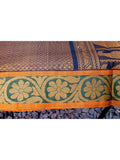 Black Checks Kanchi Cotton Saree-Saree-House of Taamara-House of Taamara