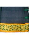 Black Checks Kanchi Cotton Saree-Saree-House of Taamara-House of Taamara