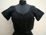 Black Cotton Blouse Size-40-Blouse-House of Taamara-House of Taamara
