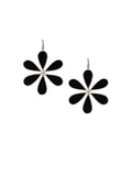 Black Floral Enamel Silver Earrings-Earrings-House of Taamara-House of Taamara