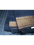 Black Mangalgiri Silk cotton Saree-Saree-House of Taamara-House of Taamara