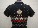 Black/Beige/Red Cotton Blouse Size-38-Blouse-House of Taamara-House of Taamara