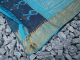 Black/Blue Kalamkari Cotton Saree-Saree-House of Taamara-House of Taamara