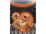 Black/Grey/Orange Cotton Blouse Size-38-Blouse-House of Taamara-House of Taamara