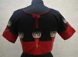 Black/Maroon Cotton Blouse size-38-Blouse-House of Taamara-House of Taamara