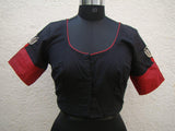 Black/Maroon Cotton Blouse Size-40-Blouse-House of Taamara-House of Taamara