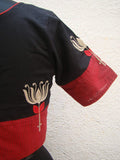 Black/Maroon Cotton Blouse Size-40-Blouse-House of Taamara-House of Taamara