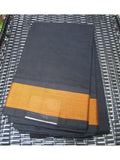 Black/Mustard Kanchi Cotton Saree-Saree-House of Taamara-House of Taamara