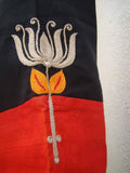 Black/Orange Cotton Blouse Size-38-Blouse-House of Taamara-House of Taamara