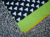Black/White/Green Ikat Cotton Saree-Saree-House of Taamara-House of Taamara