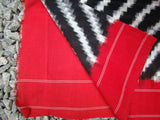 Black/White/Red Ikat Cotton Saree-Saree-House of Taamara-House of Taamara