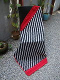 Black/White/Red Ikat Cotton Saree-Saree-House of Taamara-House of Taamara
