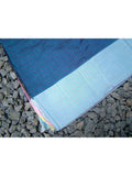 Blue Checks Khadi Cotton Saree-Saree-House of Taamara-House of Taamara