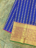 Blue Kanjeevaram Silk Pavadai (Pattu Langa)-Silk Saree-House of Taamara-House of Taamara