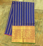 Blue Kanjeevaram Silk Pavadai (Pattu Langa)-Silk Saree-House of Taamara-House of Taamara