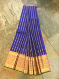 Blue Kanjeevaram Silk Pavadai (Pattu Langa)-Silk Saree-House of Taamara-House of Taamara