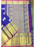Blue Kanjeevaram Silk Saree-Silk Saree-House of Taamara-House of Taamara