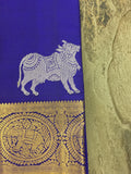 Blue Kanjeevaram Silk Saree-Silk Saree-House of Taamara-House of Taamara