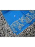 Blue Muslin Jamdani Saree-Saree-House of Taamara-House of Taamara