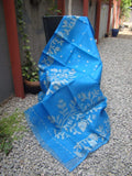 Blue Muslin Jamdani Saree-Saree-House of Taamara-House of Taamara