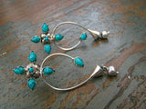 Blue Stone Silver Earrings-Earrings-House of Taamara-House of Taamara