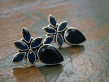 Blue Stone Silver Earrings-Earrings-House of Taamara-House of Taamara