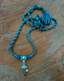 Blue Thread Neckpiece with Silver Pendant-Silver Neckpiece-House of Taamara-House of Taamara