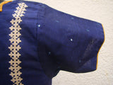 Blue/Beige/Mustard Cotton Blouse Size-36-Blouse-House of Taamara-House of Taamara