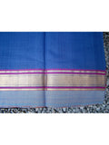 Blue/Grey Kanchi Cotton Saree-Saree-House of Taamara-House of Taamara