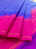 Blue/Mustard/Pink Kanjeevaram Silk Saree-Silk Saree-House of Taamara-House of Taamara