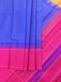Blue/Mustard/Pink Kanjeevaram Silk Saree-Silk Saree-House of Taamara-House of Taamara