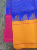 Blue/Mustard/Pink Kanjeevaram Silk Saree-Silk Saree-House of Taamara-House of Taamara