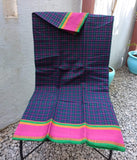 Blue/Pink Checks Kanchi Cotton Saree-Saree-House of Taamara-House of Taamara