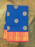 Blue/Pink Kanjeevaram Silk Saree-Silk Saree-House of Taamara-House of Taamara