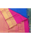 Blue/Pink Kanjeevaram Silk Saree-Silk Saree-House of Taamara-House of Taamara