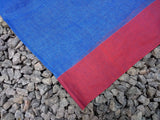 Blue/Red Linen Saree-Saree-House of Taamara-House of Taamara
