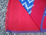 Blue/White/Red Ikat Cotton Saree-Saree-House of Taamara-House of Taamara