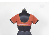 Brown/Black Cotton Blouse Size-38-Blouse-House of Taamara-House of Taamara