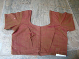 Double Shade Brown Cotton Blouse Size-38-Blouse-House of Taamara-House of Taamara