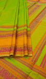Double shade/Orange Kanjeevaram Silk Saree-Silk Saree-House of Taamara-House of Taamara